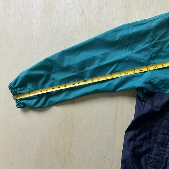 VTG Black Ice Jacket Mens Large Green Nylon Hooded 1/4 Zip Pullover Lined Anorak - Picture 6 of 7